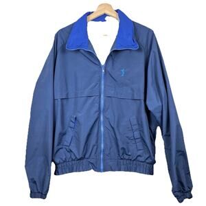 Vintage Radical Rain Gear Windbreaker Zip Jacket Men 2X Blue Pockets Golfer Logo